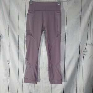 Lululemon Forget The Sweat Tight 25" Womens 10 High Rise Purple Mesh Yoga Pants